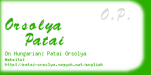 orsolya patai business card